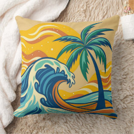 Cojín Decorativo The Great Wave Palm Tree