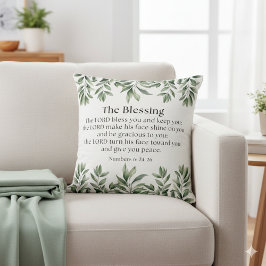 Cojín Decorativo The Lord Bless You Numbers 6:24-26 Watercolor