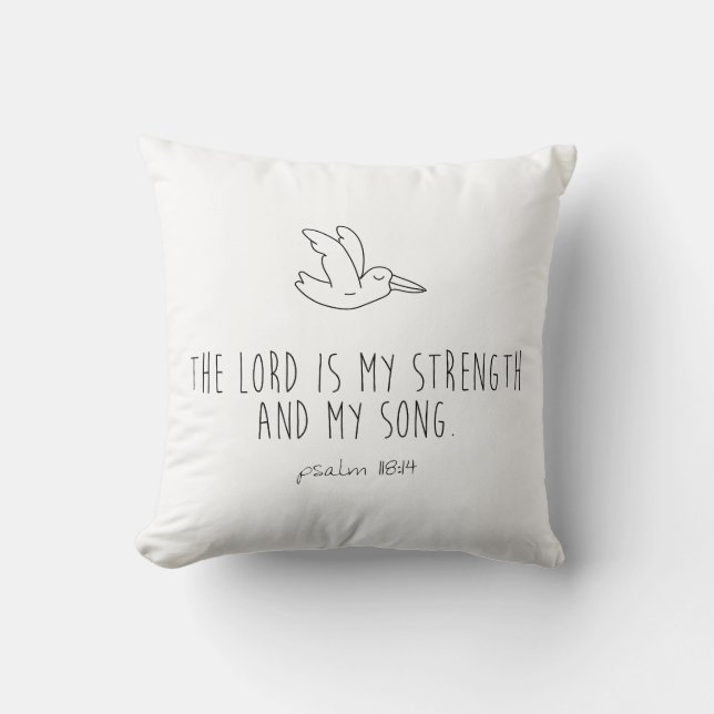 Cojín Decorativo The lord is my strength and my song (Anverso)