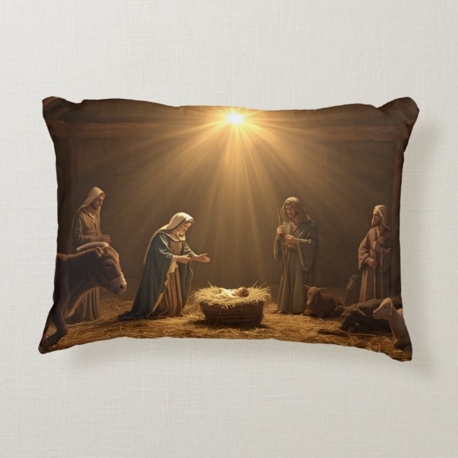 Cojín Decorativo “The Nativity Scene" Christmas Pillow (Reverso)