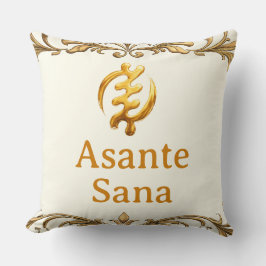 Cojín Decorativo "The Royal Reversible" Asante Sana Dorado Adinkra