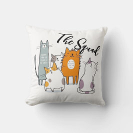 Cojín Decorativo The Whole Crew Funny Cat Squad 