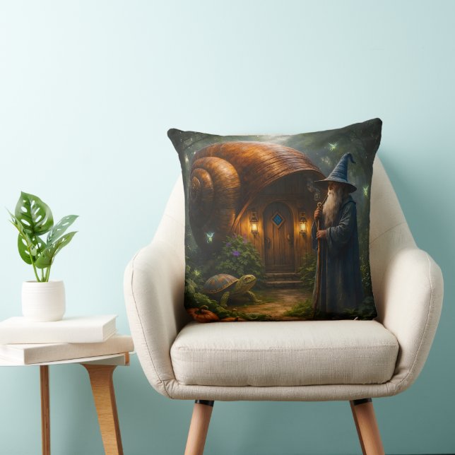 Cojín Decorativo The wizard of the Shell fantasy snail accent throw (Silla)