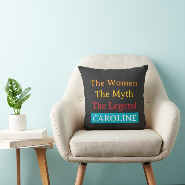Cojín Decorativo The Women, The Myth, The Legend personalized  (Silla)