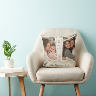Cojín Decorativo Then and Now Madre Hija Foto Recuerdo Mantel