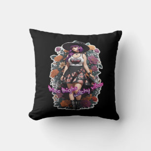 Cojín Decorativo Thicc Thighs Witchy Vibes - Whimsigoth Witch-Core