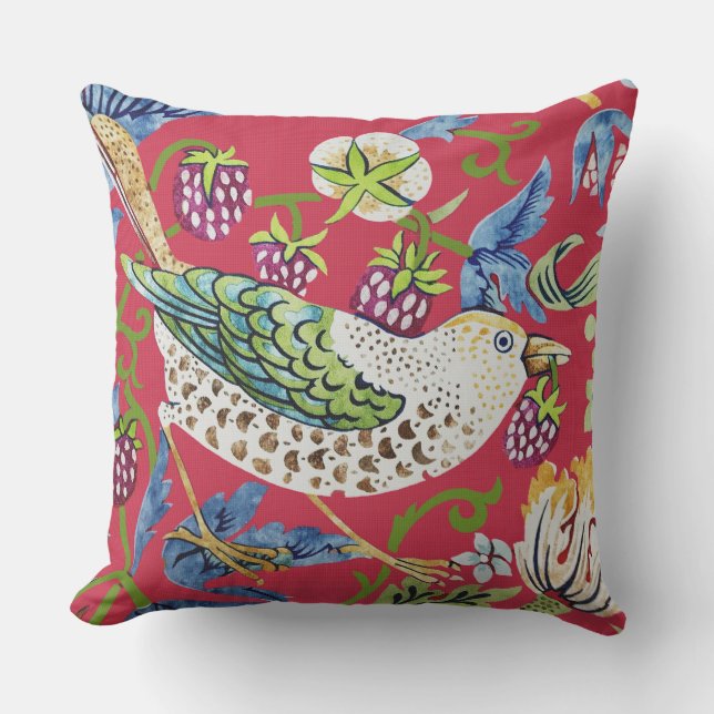 Cojín Decorativo Thief de fresa William Morris (Anverso)