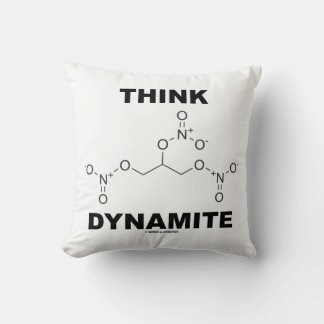 Cojín Decorativo Think Dynamite (Molécula química de la nitroglicer