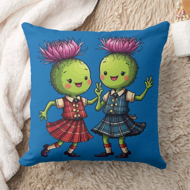 Cojín Decorativo Thistles Wearing Plaid Dancing Scottish Ceilidh (Manta)