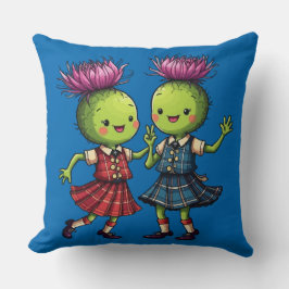 Cojín Decorativo Thistles Wearing Plaid Dancing Scottish Ceilidh