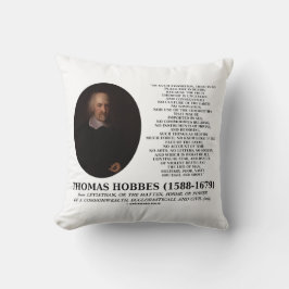Cojín Decorativo Thomas Hobbes Leviatán Man Solitary Poor Cita