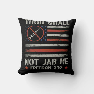 Cojín Decorativo Thou Shall Not Jab Me Anti Vax No Vaccine Freedom