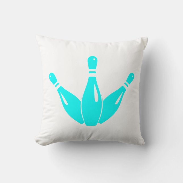 Cojín Decorativo Three Bowling Pins Aqua Blue (Anverso)