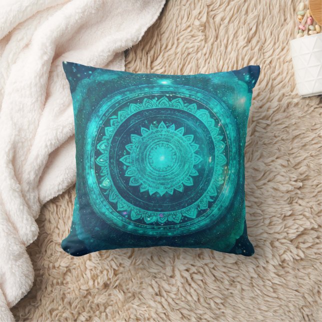 Cojín Decorativo Throat Chakra Turquoise Mandala (Manta)