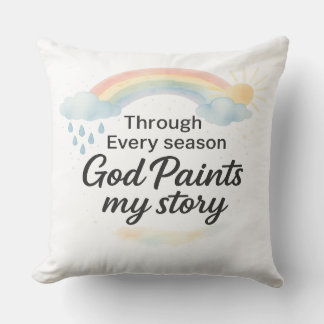 Cojín Decorativo Through Every Season – God Paints My Story 