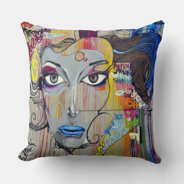 Cojín Decorativo Throw Cushion - Arte de graffiti callejero (Anverso)