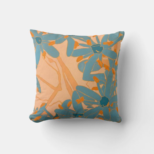 Cojín Decorativo Throw Cushion Contemporary Leaf Design in Peach (Anverso)