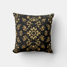 Cojín Decorativo Throw Pillow black yellow pattern 