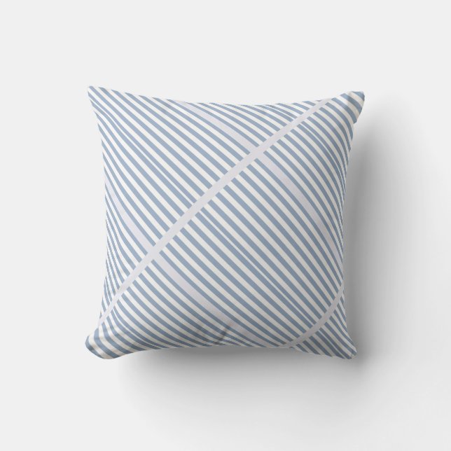 Cojín Decorativo Throw Pillow Blue & White Stripe (Anverso)
