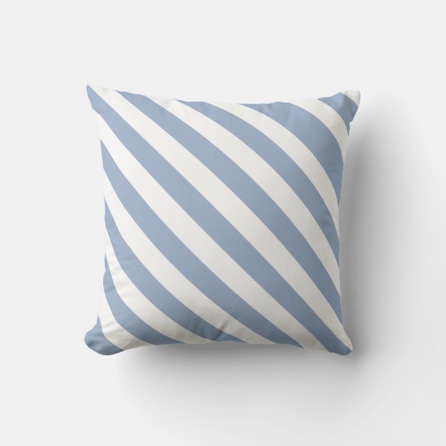 Cojín Decorativo Throw Pillow Blue & White Stripe (Anverso)