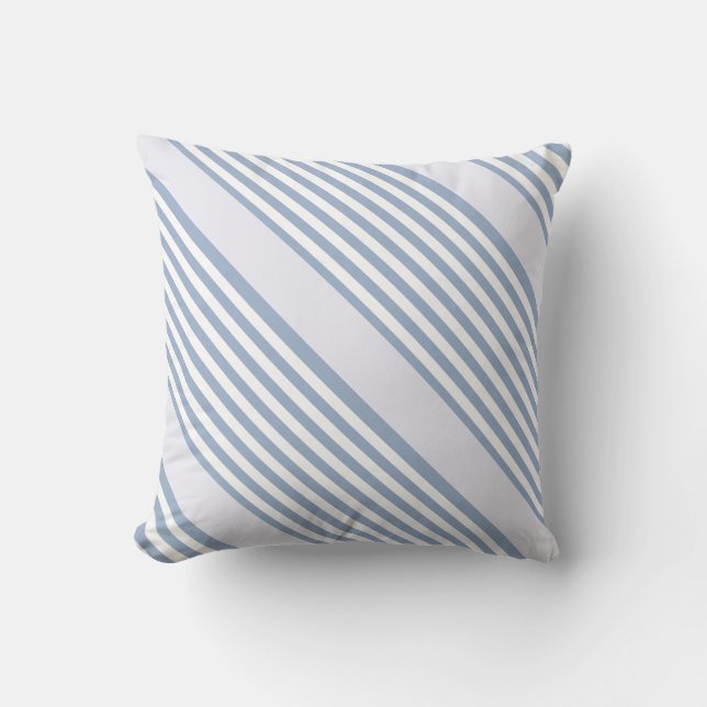 Cojín Decorativo Throw Pillow Blue & White Stripe (Anverso)