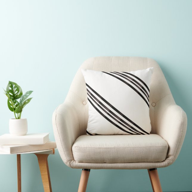 Cojín Decorativo Throw Pillow Brown & White Stripe (Silla)