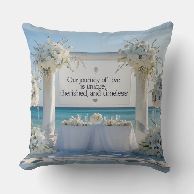 Cojín Decorativo Throw Pillow-Elegant Bridal Throw Pillow  (Anverso)