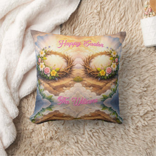 Cojín Decorativo Throw Pillow He Is Risen Religious Floral Crown