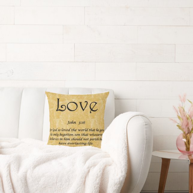 Cojín Decorativo Throw Pillow -Love John 3:16 (Sofá)