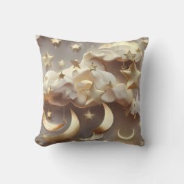 Cojín Decorativo Throw Pillow – Luxury Creamy Celestial Moon