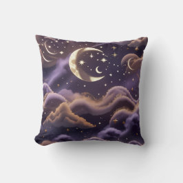 Cojín Decorativo Throw Pillow – Luxury Smoky Celestial Moon