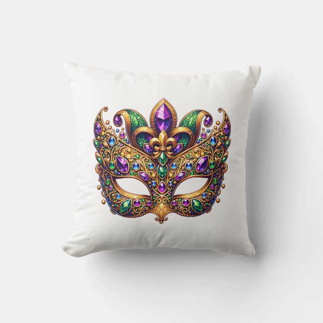 Cojín Decorativo Throw Pillow Mardi Gras (Anverso)