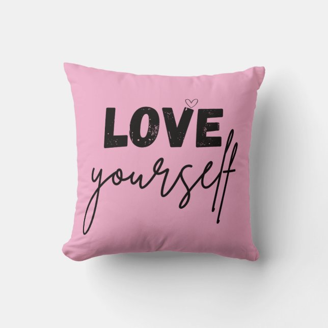 Cojín Decorativo throw pillow | motivational | love yourself (Anverso)