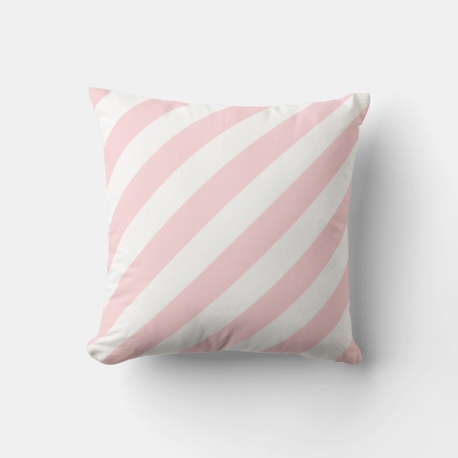 Cojín Decorativo Throw Pillow Pink & White Stripe (Anverso)
