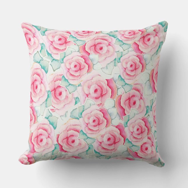 Cojín Decorativo Throw Pillow Roses  (Anverso)