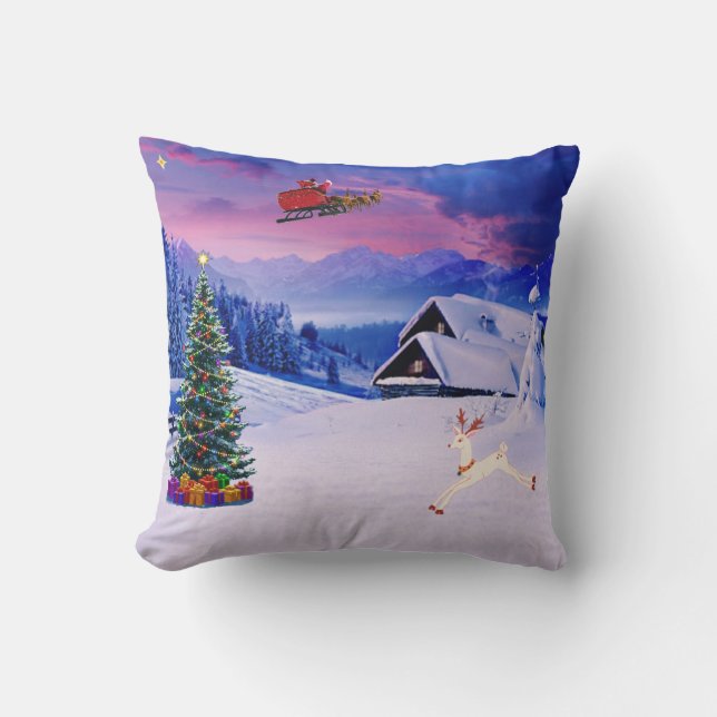 Cojín Decorativo Throw Pillow Santa claus mood  (Anverso)