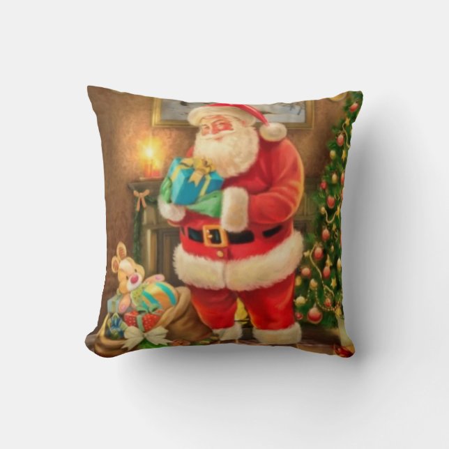 Cojín Decorativo Throw Pillow Santa Clause in the house  (Anverso)