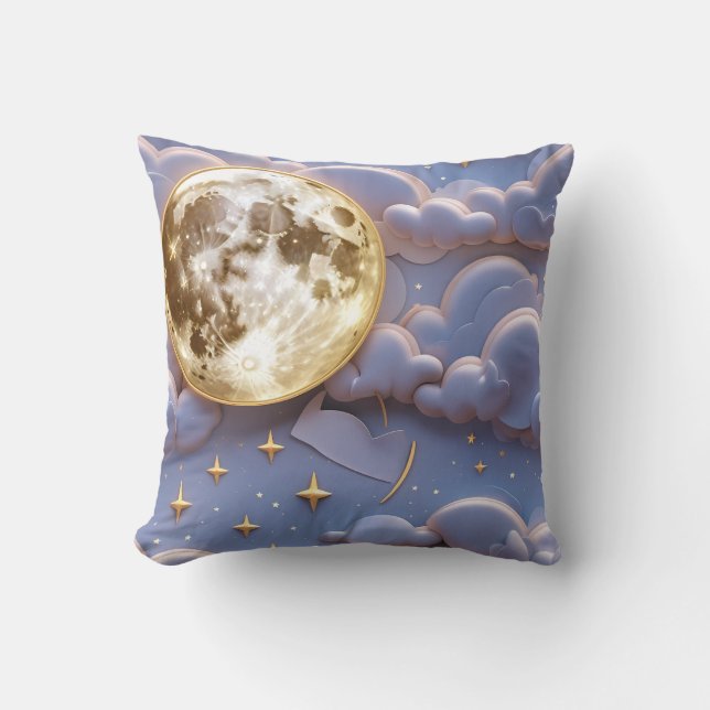Cojín Decorativo Throw Pillow - Soft Gold Pale Blue Lavender (Anverso)