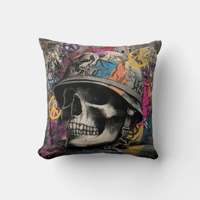 Cojín Decorativo Throw Pillow Stop war (Anverso)