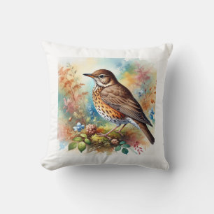 Cojín Decorativo Thrush Bird 211024AREF140 - Watercolor
