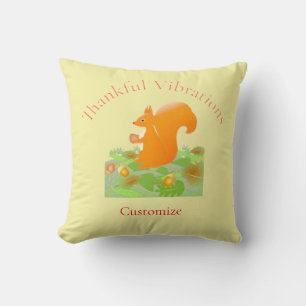 Cojín Decorativo Thunder_Cove, ardilla de vibraciones agradecidas
