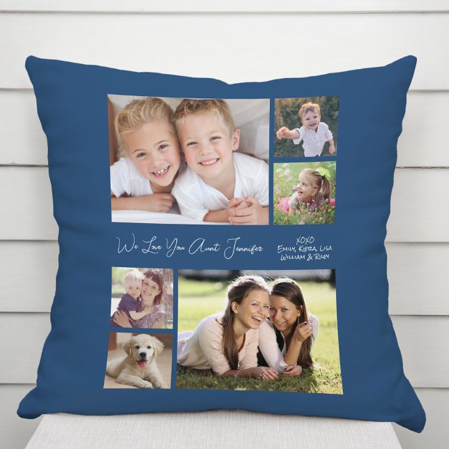 Cojín Decorativo Tía Collage de fotos Azul (Subido por el creador)