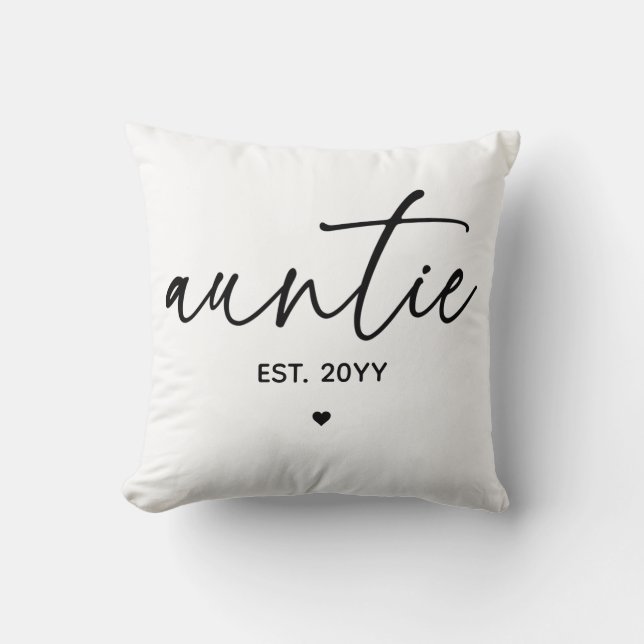 Cojín Decorativo Tía Nueva Tía Establecida Elegante (Anverso)