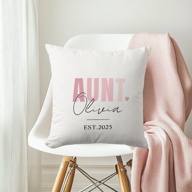 Cojín Decorativo Tía suave rosa personalizado (Subido por el creador)