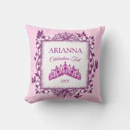 Cojín Decorativo Tiara de Violeta Personalizada y Recuerdo de Marip