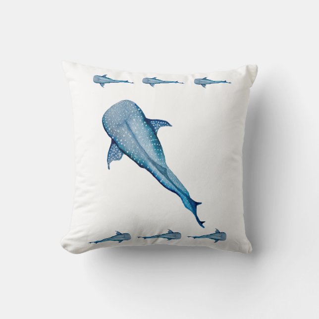 Cojín Decorativo Tiburón ballena acuática (Anverso)