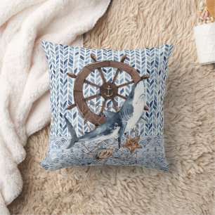 Cojín Decorativo Tiburón con volante y red de pesca