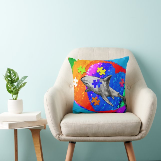Cojín Decorativo Tiburón del Autismo (Silla)