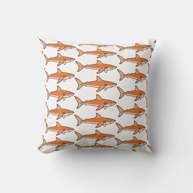 Cojín Decorativo Tiburón Naranja (Anverso)