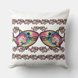Cojín Decorativo Tiburón Tie Dye: Un Delicioso Acuático Colorido